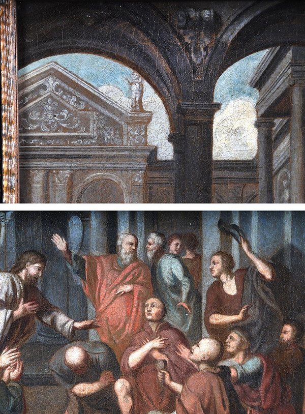 Italian school of the 17th century, Jesus blessing his faithful in the Temple