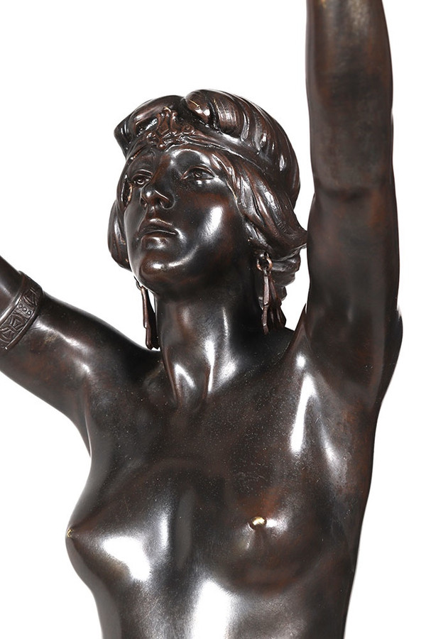 19th century bronze, 88cm, Paul Eugène BRETON 1868/1932, Salambo