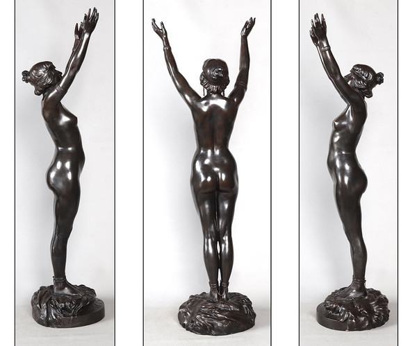 19th century bronze, 88cm, Paul Eugène BRETON 1868/1932, Salambo