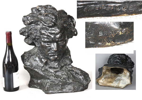 Large bronze early 20th century, Beethoven after Ugo CIPRIANI 1887/1960