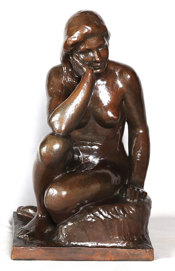 Bronze, 60 cm, signed Joan SEGURANYES i REDORTA born in 1932, Nude, Spanish School