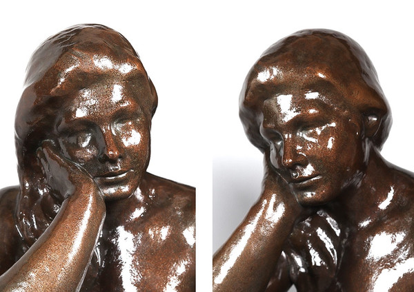 Bronze, 60 cm, signed Joan SEGURANYES i REDORTA born in 1932, Nude, Spanish School