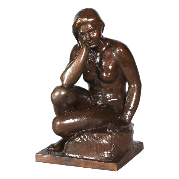 Bronze, 60 cm, signed Joan SEGURANYES i REDORTA born in 1932, Nude, Spanish School