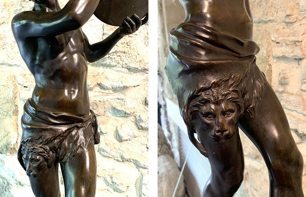 Grande Bronzo XIX secolo, 72 cm, Jean Jules SAMSON 1823/1902, La Ballerina Romana