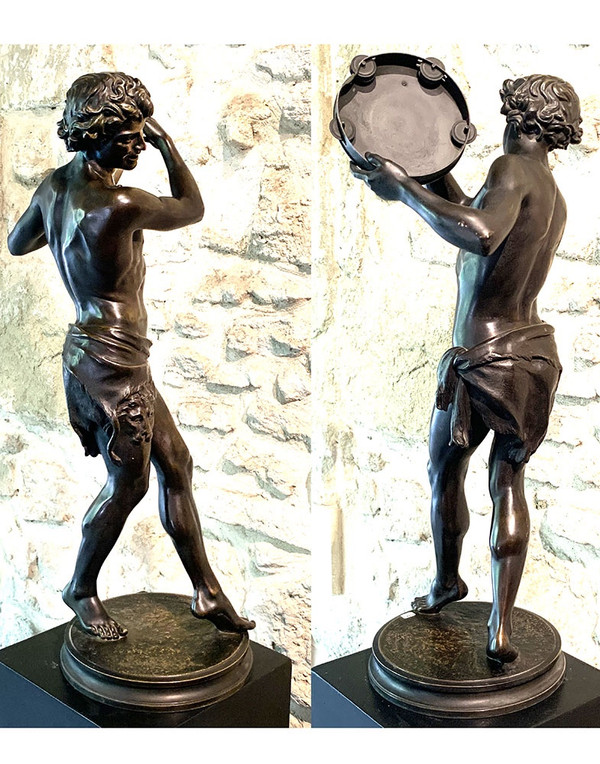 Grande Bronzo XIX secolo, 72 cm, Jean Jules SAMSON 1823/1902, La Ballerina Romana