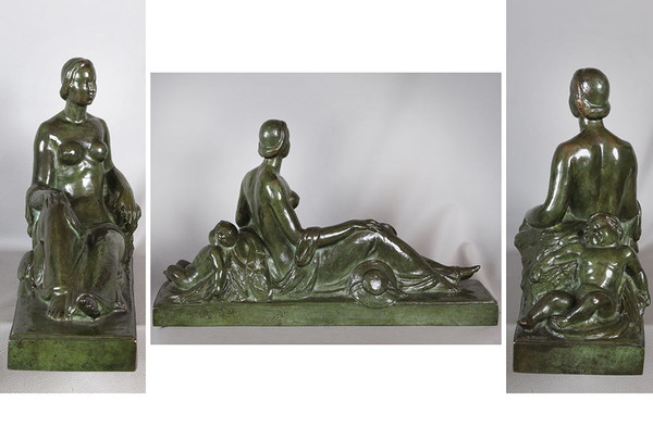 Gilbert PRIVAT 1892/1969, Bronze 55 cm, Art Deco, founder Susse et Frères, Paris