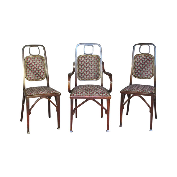 Secession Ensemble, Mundus 1910/1914, one armchair and two chairs, no Thonet