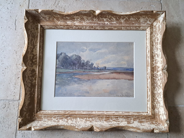 Guyot, Ufer der Loire, Roanne, Aquarell, Anfang des 20. Jahrhunderts. 