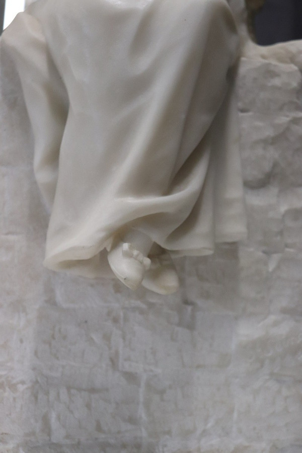 Antique Sculpture, Late 19th Century, White Carrara Marble