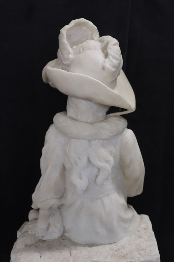 Antique Sculpture, Late 19th Century, White Carrara Marble