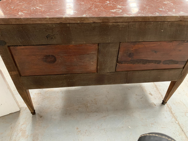 Commode Louis XVI en marqueterie de bois de placage XX siècle