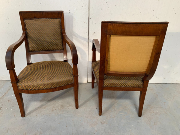 Set of six 19th century mahogany Restoration armchairs