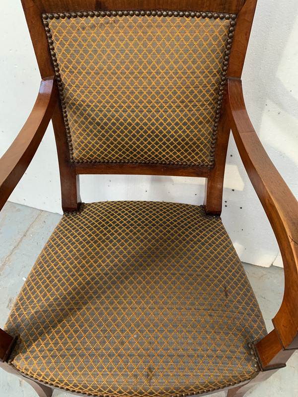 Set of six 19th century mahogany Restoration armchairs