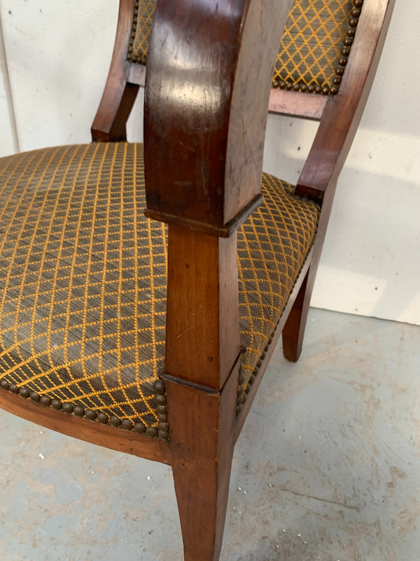 Set of six 19th century mahogany Restoration armchairs