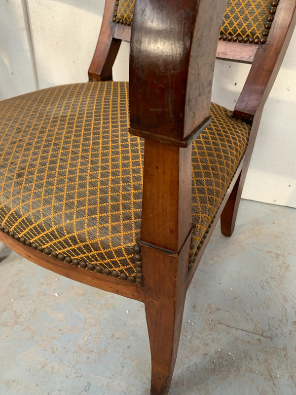 Set of six 19th century mahogany Restoration armchairs