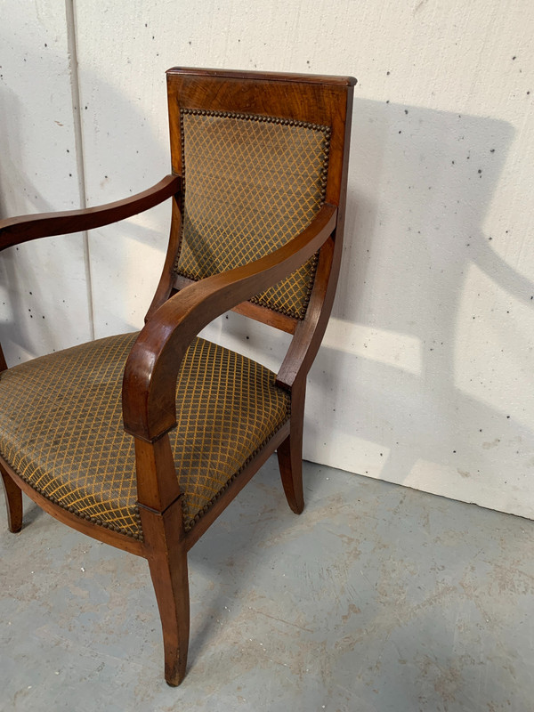 Set of six 19th century mahogany Restoration armchairs