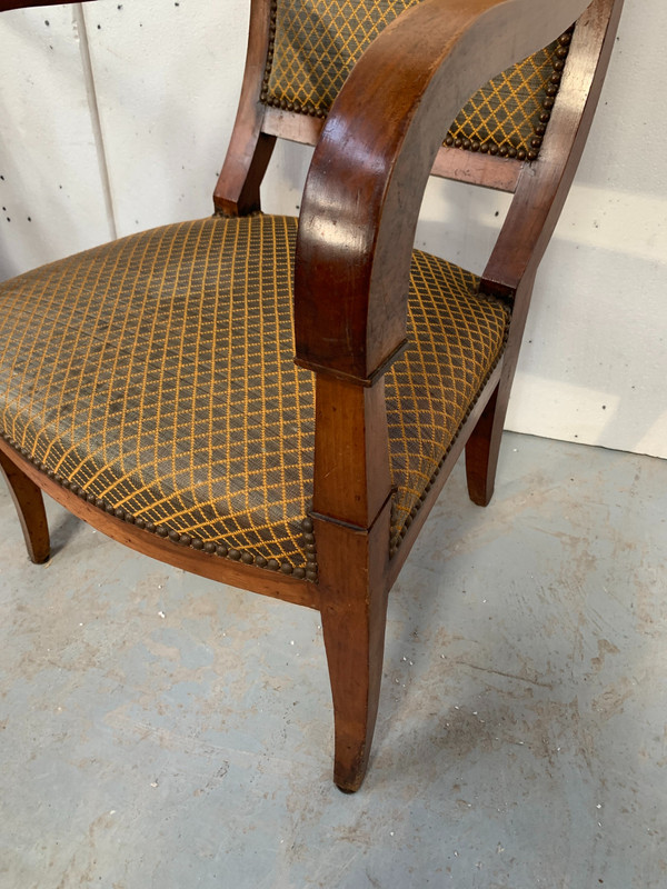 Set of six 19th century mahogany Restoration armchairs