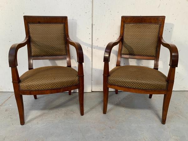 Set of six 19th century mahogany Restoration armchairs