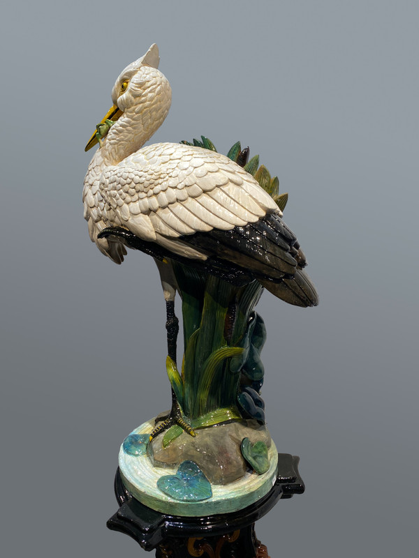 Toul-Bellevue earthenware factory, Great heron on its column