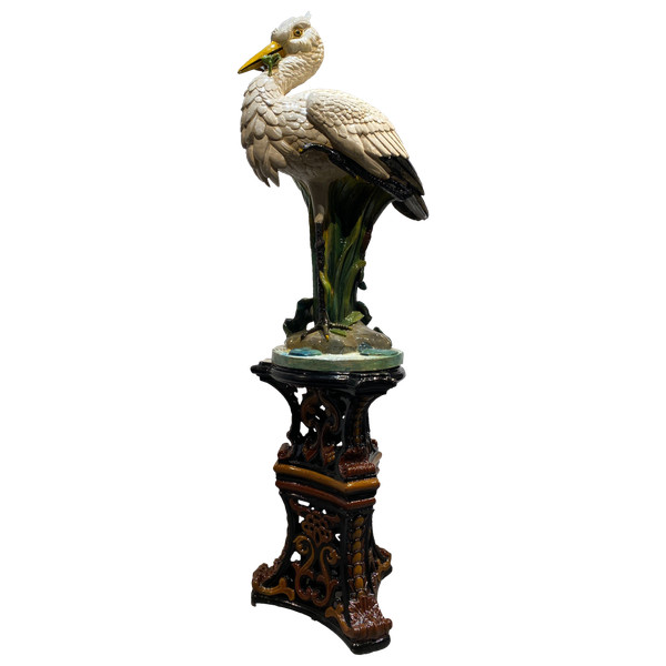 Toul-Bellevue earthenware factory, Great heron on its column