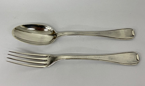 Solid silver christening cutlery