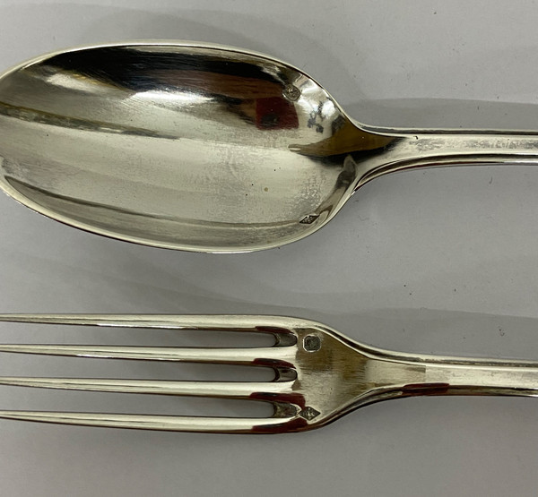 Solid silver christening cutlery