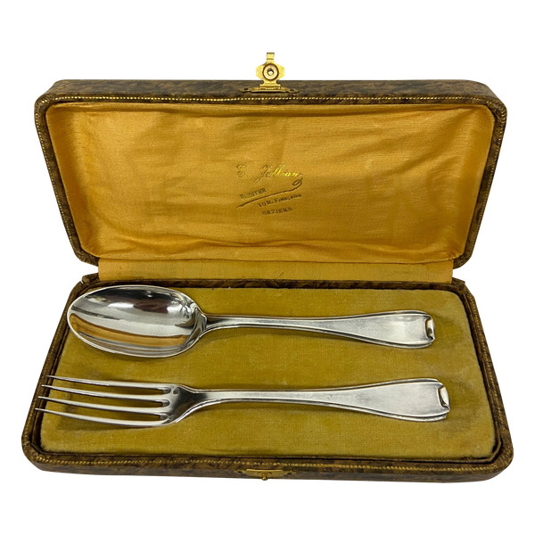 Solid silver christening cutlery