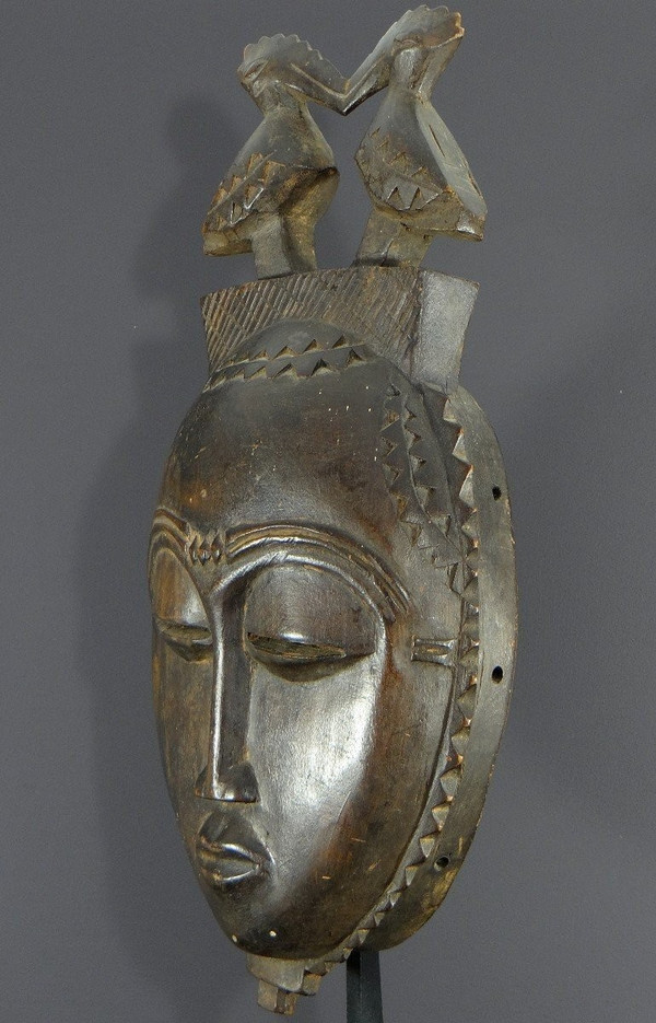 Ivory Coast, Yaouré People, Circa 1950, Anthropomorphic Dance Mask, "dyé" Society.