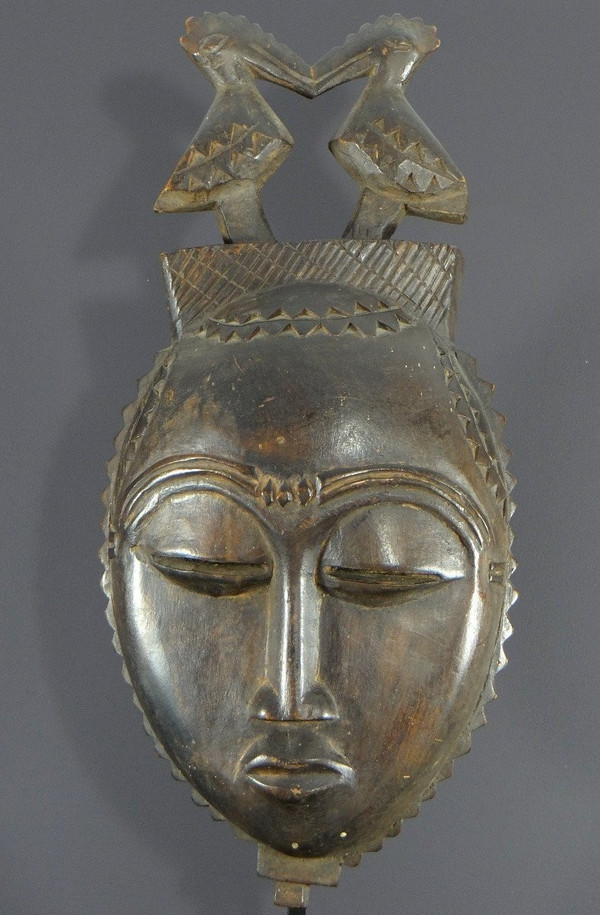 Ivory Coast, Yaouré People, Circa 1950, Anthropomorphic Dance Mask, "dyé" Society.