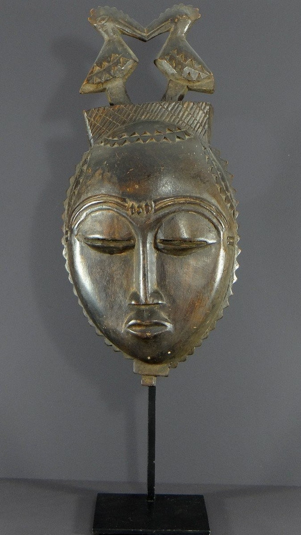 Ivory Coast, Yaouré People, Circa 1950, Anthropomorphic Dance Mask, "dyé" Society.