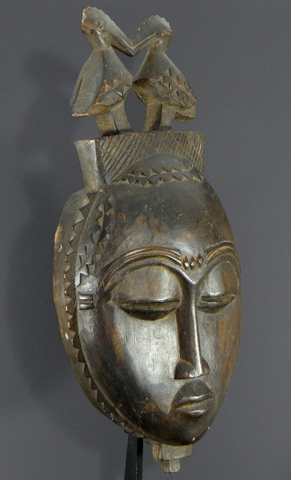 Ivory Coast, Yaouré People, Circa 1950, Anthropomorphic Dance Mask, "dyé" Society.