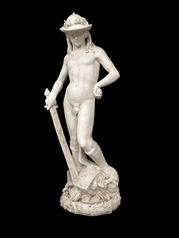 David Nach Donatello Bedeutende Gipsskulptur aus dem 20. Jahrhundert H 145 Cm