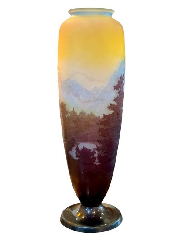 Vaso Emile Gallé Art Nouveau "Paesaggio alpino