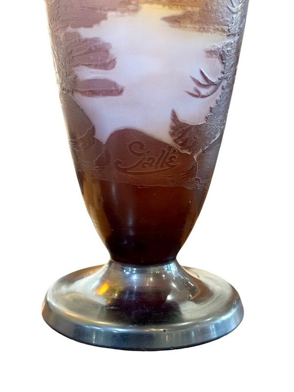 Vaso Emile Gallé Art Nouveau "Paesaggio alpino