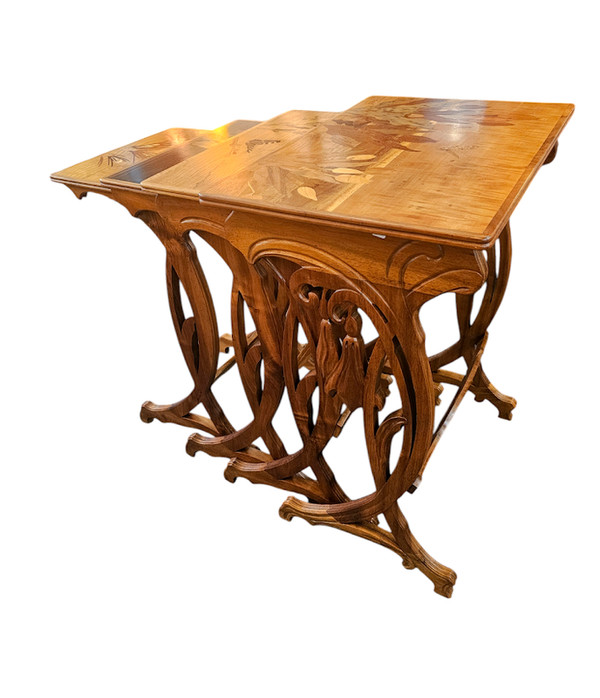 Emile Gallé Tables Gigognes Art Nouveau "Daturas