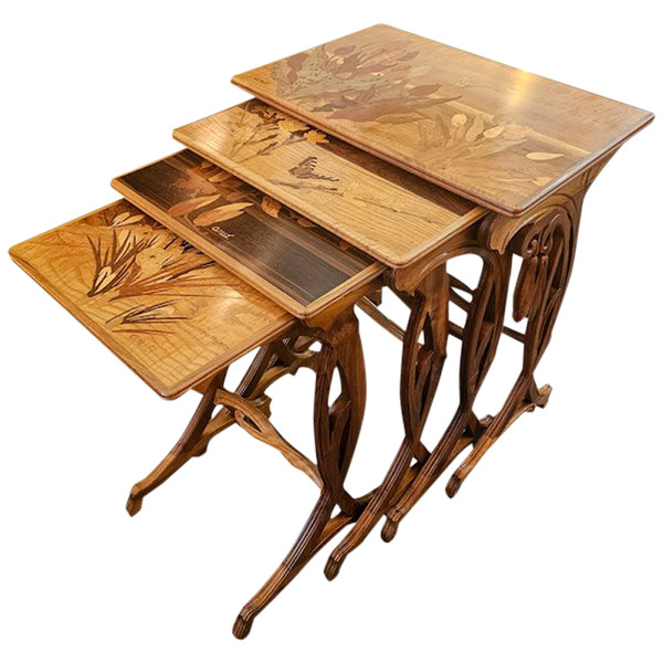 Emile Gallé Tables Gigognes Art Nouveau "Daturas