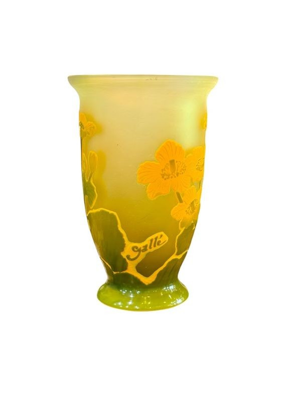 Vaso Emile Gallé Art Nouveau "Renoncules des Prés