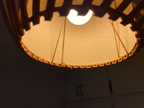 Rattan hanging lamp from the 1950s.