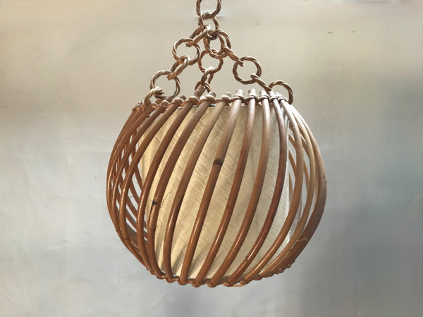 Rattan hanging lamp from the 1950s.