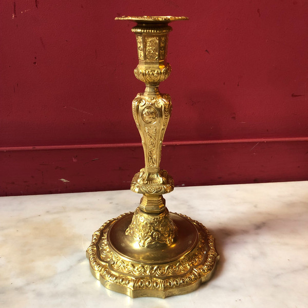 Coppia di candelabri Regency con profili