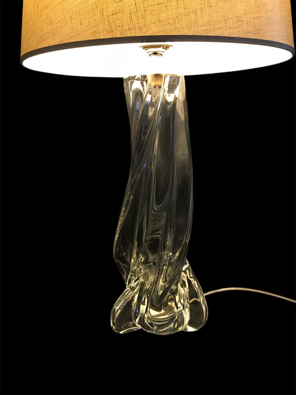 Lampe Moderniste en cristal de Sèvres, Travail des années 1960