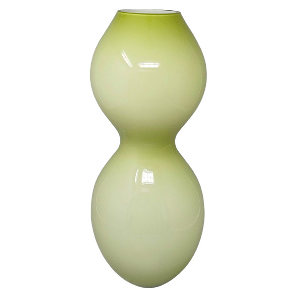 Étonnant vase vert de l'ère spatiale en verre de Murano des années 1970. Fabriqué en Italie