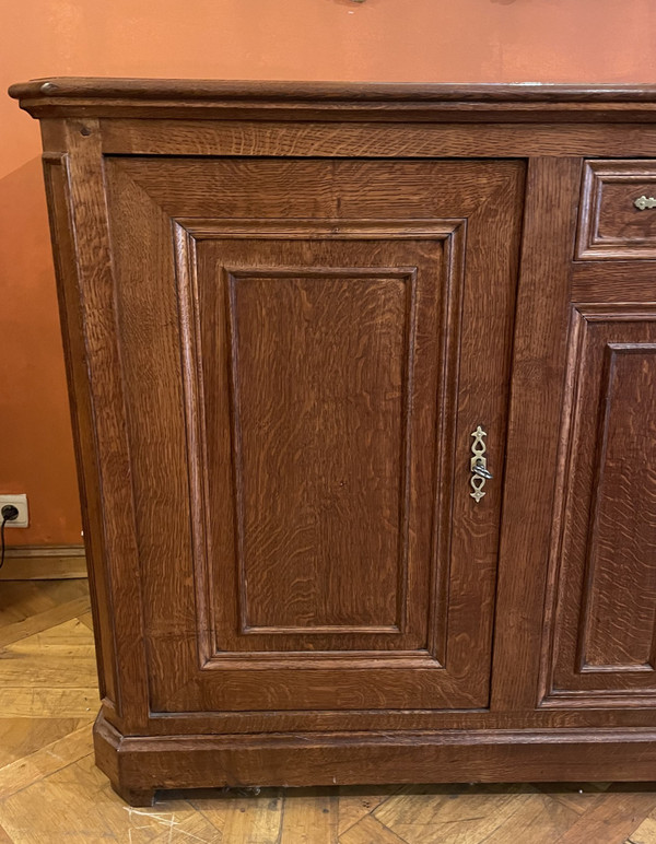 Large Oak Buffet With Two Doors - 19th Century