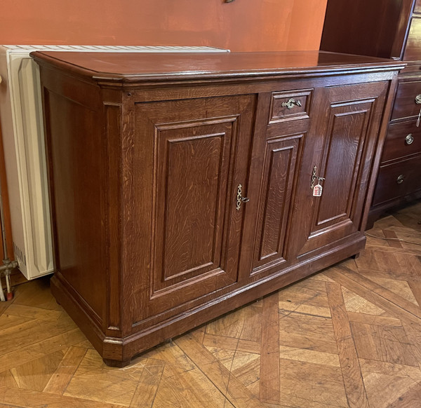 Large Oak Buffet With Two Doors - 19th Century