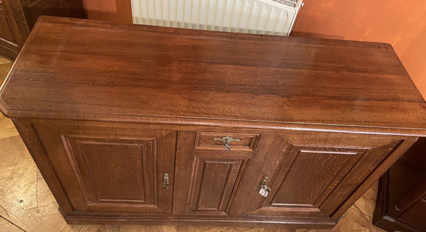 Large Oak Buffet With Two Doors - 19th Century