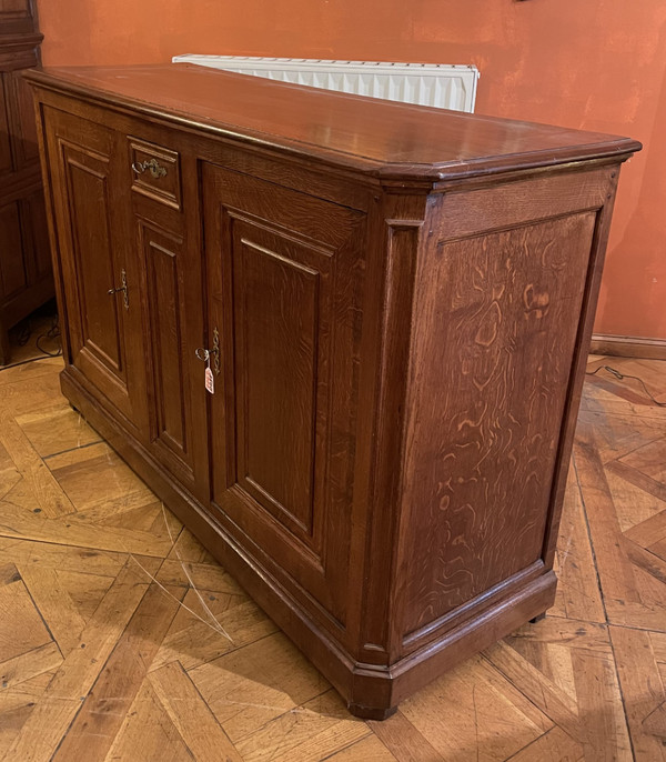 Large Oak Buffet With Two Doors - 19th Century