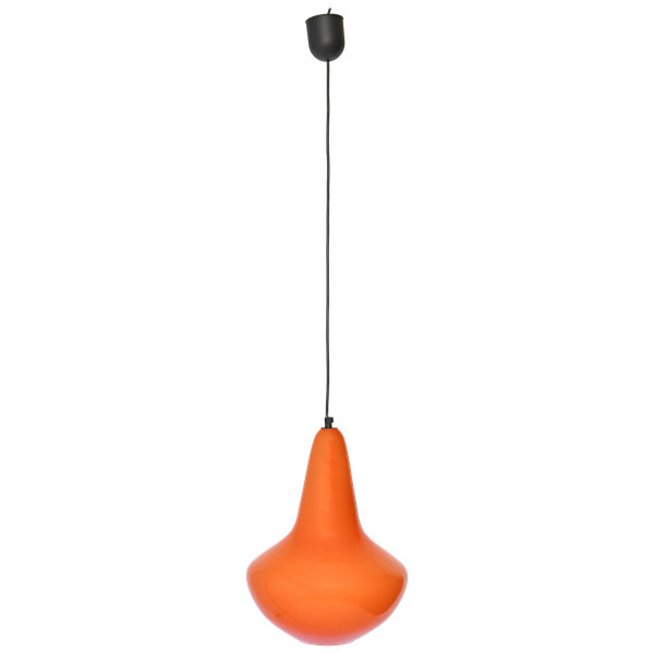 Hanging lamp in orange opaline from the 1960s