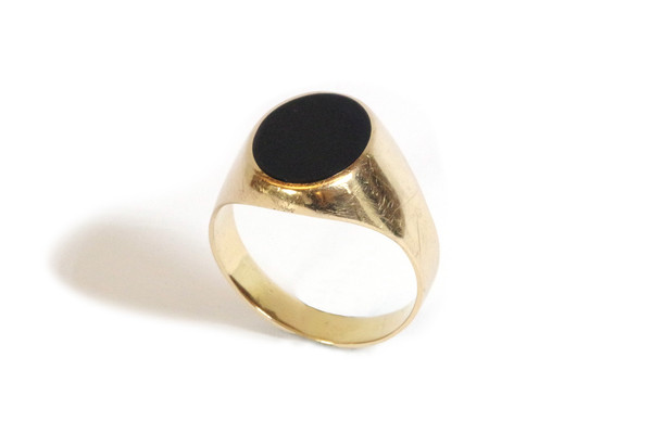 Large signet onyx ring in 18k gold, men's ring, ring for men, onyx ring, signet, Man jewelry