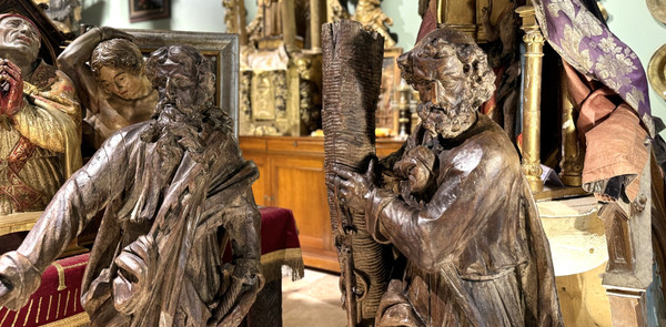 Important Pair Of Saint Peter And Saint Paul Sculptures - 17th century