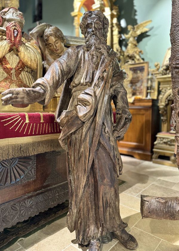 Important Pair Of Saint Peter And Saint Paul Sculptures - 17th century